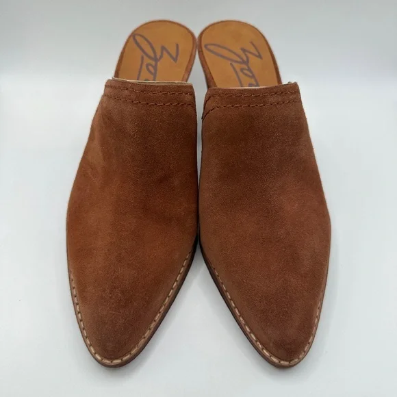 Zodiac Pointed Toe Suede Mule in Chestnut Brown - Picture 5 of 9